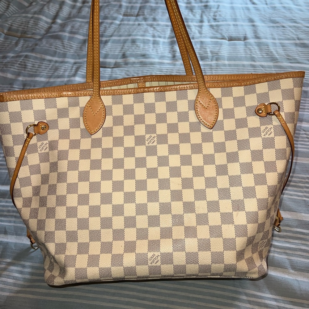 Louis Vuitton // neverfull MM bag Damier Azur